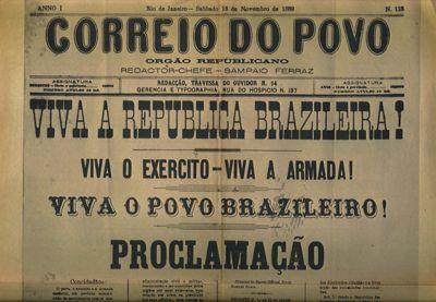 A proclamação da Rpública no jornal Correio do Povo, do Rio de Janeiro, 15/11/1889