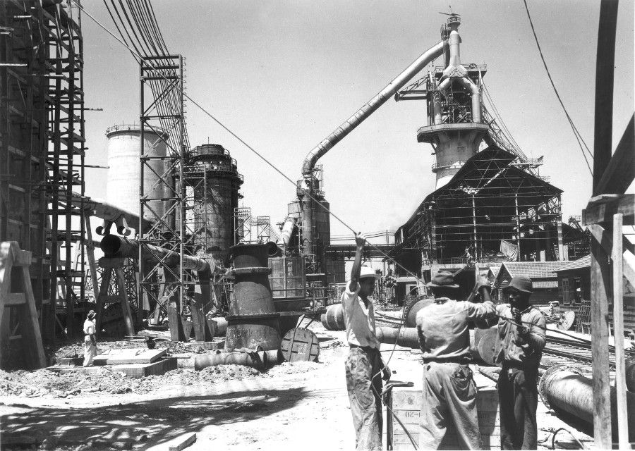 A Companhia Siderúrgica Nacional em construção, Volta Redonda, 1941
