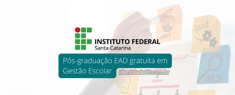 Pós-graduação EAD gratuita em Gestão Escolar pelo IFSC