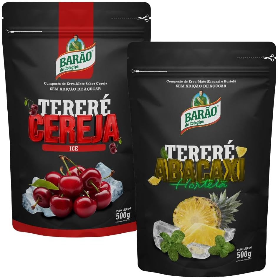 Barão de Cotegipe, Kit 2 Erva Mate Tereré Black Abacaxi Cereja