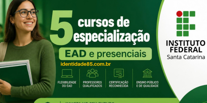 5 cursos de especialização EAD e presenciais