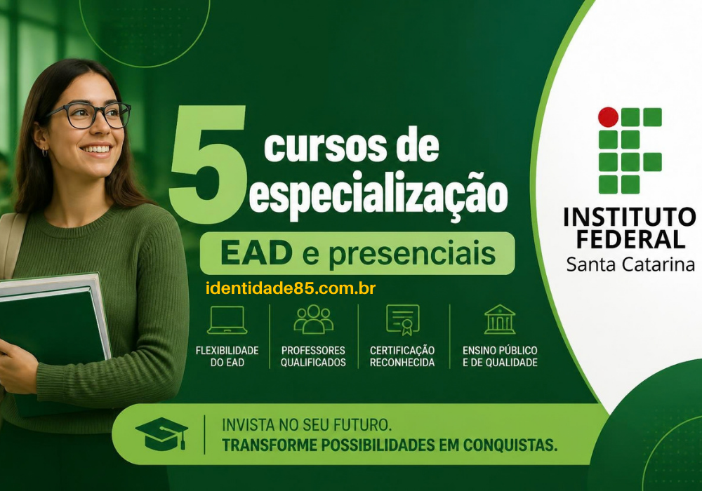 IFSC oferece 5 cursos de especialização EAD e presenciais